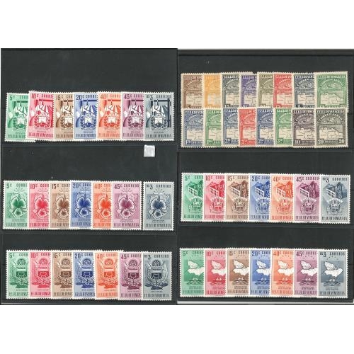 554 - FINE SELECTION of mostly um material on cards 1930/54 inc popular coat of arms sets, airmails to 20b... 