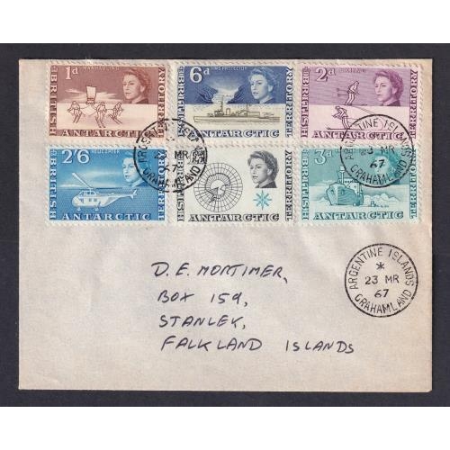 57 - 1967 Most attractive cover to FI with 6 stamp combination inc. £1 map all neatly cancelled Argentine... 