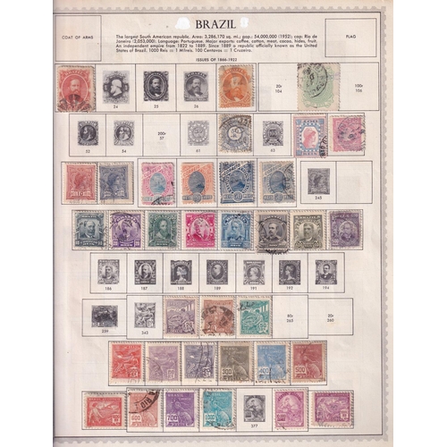 69 - Old pages with over 1000 different stamps from early classics to 1979 in need of rehousing with a ve... 