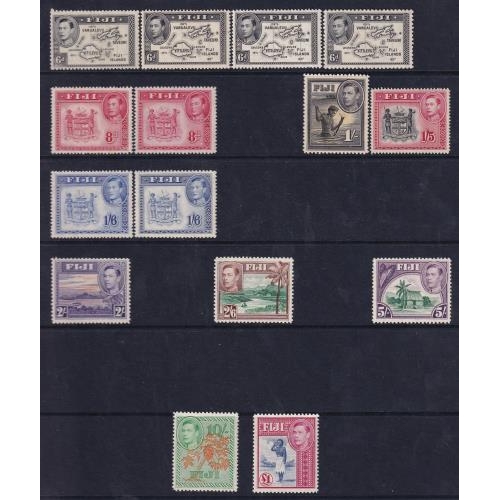 151 - 1938/51 KGVI Fiji collection mainly 1938 definitives with shades and different perf types to £1 (62)... 