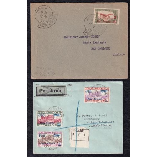 448 - Flight covers mainly 1930s/40s with many early destination covers, 1938 Tunis-Alger special flight c... 