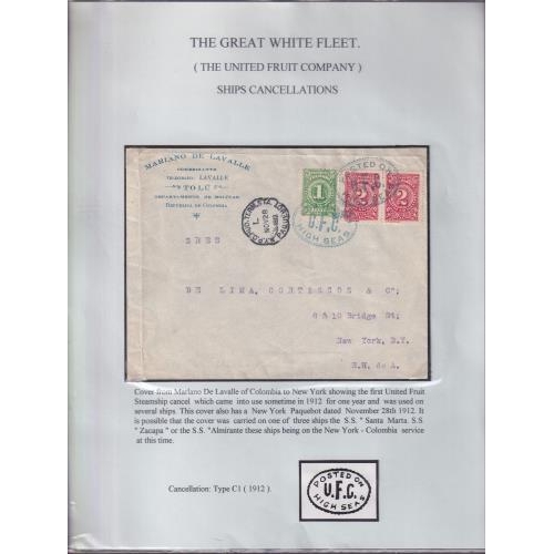 453 - THE GREAT WHITE FLEET Maritime Postal History 1912/40's remarkable postal history collection display... 