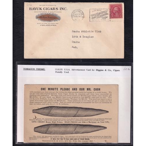 455 - TOBACCO POSTAL HISTORY THEMATIC - An excellent lot of 29 Covers/Cards fine, much of an early nature,... 