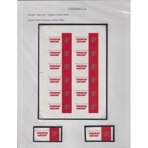 5 - AIRLINES - Duty Free Cigarette Packet Labels applied to Cigarette packets - A remarkable archive of ... 