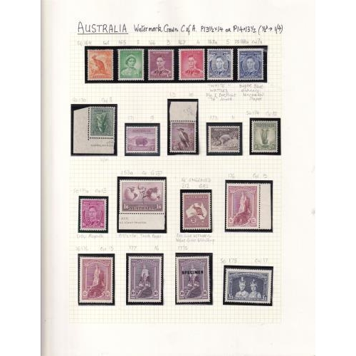 85 - An interesting lot of KGVI material Inc. 1937 set to £1 VFM, 3d White Wattles SG168a, 10/- Specimen,... 