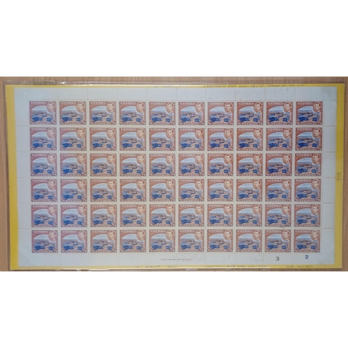 110 - 1938 KGVI ¼pi SG151.  A group of five UM complete sheets of 60 each with a DIFFERENT PLATE NUMBER.  ... 