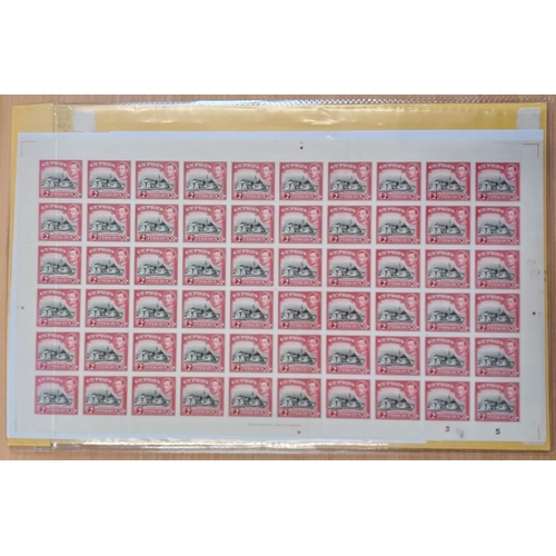 115 - 1942/44 KGVI 2pi SG155B + 155C each as complete sheets of 60 UM.  SG155B with plate 3-5, 155C plate ... 