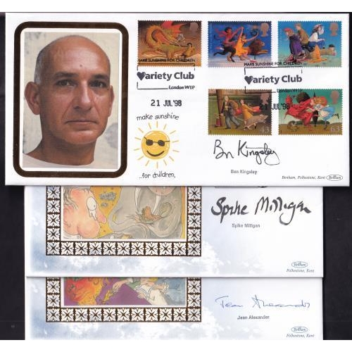 12 - Ben Kingsley, Spike Milligan, Jean Alexander signed 1998 Magical Worlds illustrated fdc's (3) each w... 