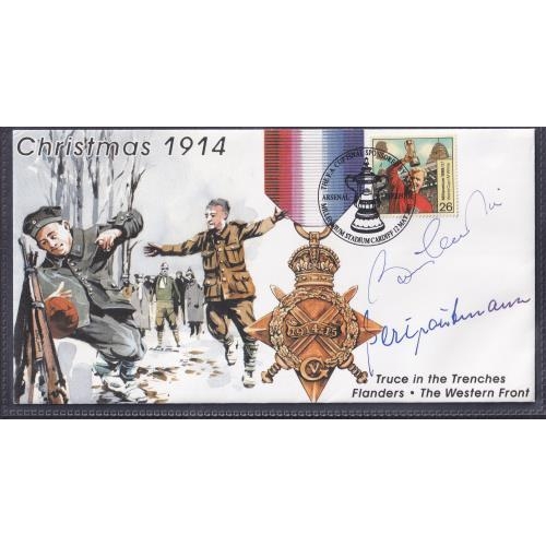 13 - Bert Trautman and Sir Bobby Charlton signed 2001 truce in the trenches illustrated cover, a fine pai... 