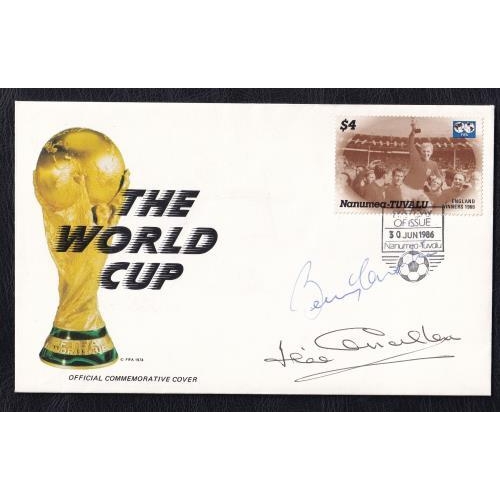 14 - Bobby Charlton and Jack Charlton autograph cover for the 1986 World Cup.