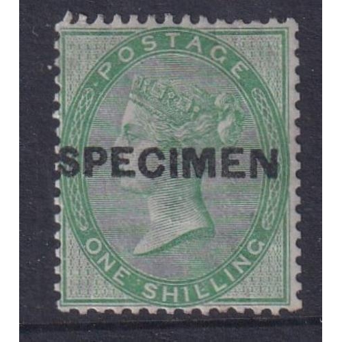 178 - 1856 1/- SG71 superb fresh mint overprinted specimen. Intense colour.