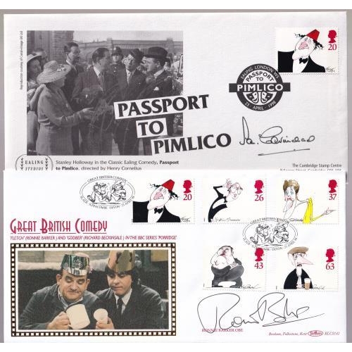 28 - Entertainment Signed British Comedy illustrated fdc's (4) signed by George Cole, Ronnie Barker, Maur... 