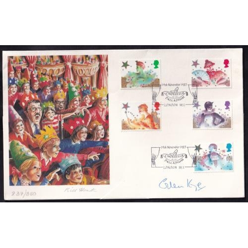 29 - Eric Sykes, Gordon Kane signed 1985 Christmas fdc's (2) Gordon Kaye is fine arts illustrated fdc sca... 