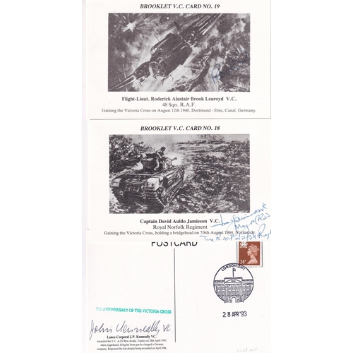 503 - VC winner autograph booklet cards (14), cards autograph by Quentin Smythe, Bhandari Ram, Rambahadur ... 