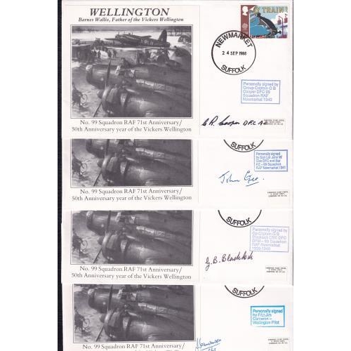 507 - Wellington Bomber Squadron 99 RAF 71st Anniversary/50th Anniversary of the Wellington, all autograph... 