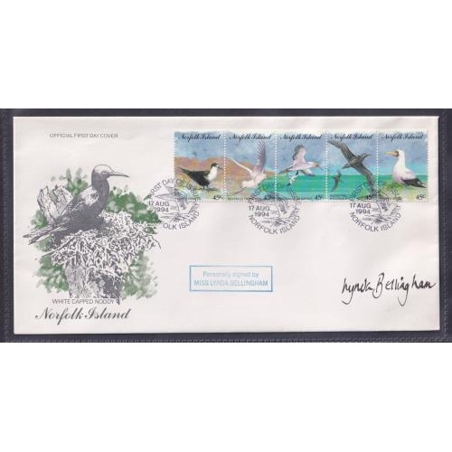 544 - Linda Bellingham autograph 1994 white capped noddy illustrated fdc (birds) ltd to just 4 autograph c... 