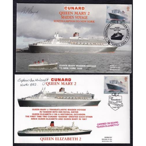 55 - Ocean Liners collection of modern covers mainly QEII and Queen Mary 2, Inc. autographed covers (6) S... 