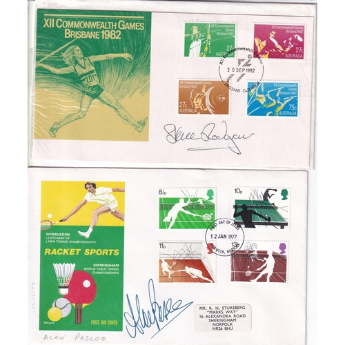 68 - Sport autograph illustrated covers (18) Inc. Mary Peters, Chris Brasher, 1992 Mens 4 x 100 relay tea... 