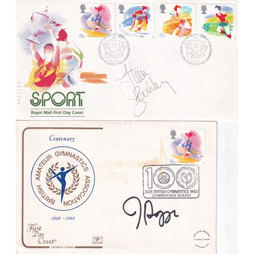 68 - Sport autograph illustrated covers (18) Inc. Mary Peters, Chris Brasher, 1992 Mens 4 x 100 relay tea... 