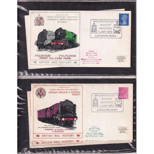 75 - 1973 British Rail series BR Covers from BR1b to BR50 (74) different covers Inc. BR7 autograph by Sue... 