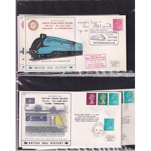 75 - 1973 British Rail series BR Covers from BR1b to BR50 (74) different covers Inc. BR7 autograph by Sue... 