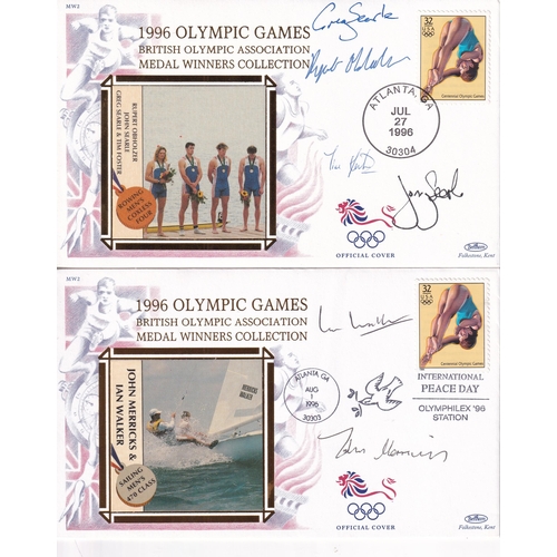 79 - 1996 Olympic Collection of autograph  Covers (8) Inc. Roger Bannister, Seb Coe, Tessa Sanderson, Men... 