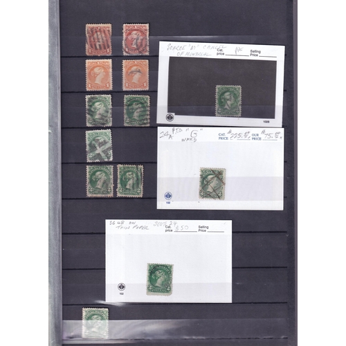 112 - Large Queens 1c (4), 2c (9) + 3c (10+ 1 on cover) sound used lot, range of Printings Cancel interest... 