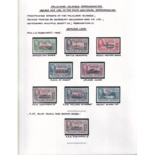 16 - KGVI - Falkland Island Dependencies VFM collection Inc. both Map Sets noting 6d Ochre Shade.  1944 A... 