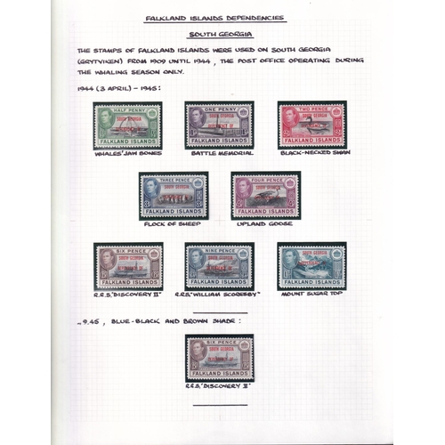 16 - KGVI - Falkland Island Dependencies VFM collection Inc. both Map Sets noting 6d Ochre Shade.  1944 A... 