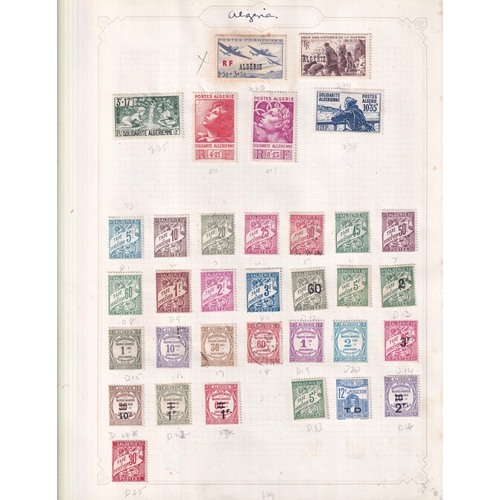 168 - ALGERIA On Old Pages with over 300 different and good mint contents Inc. Sets 1924 ovpt. To 5fr, bet... 