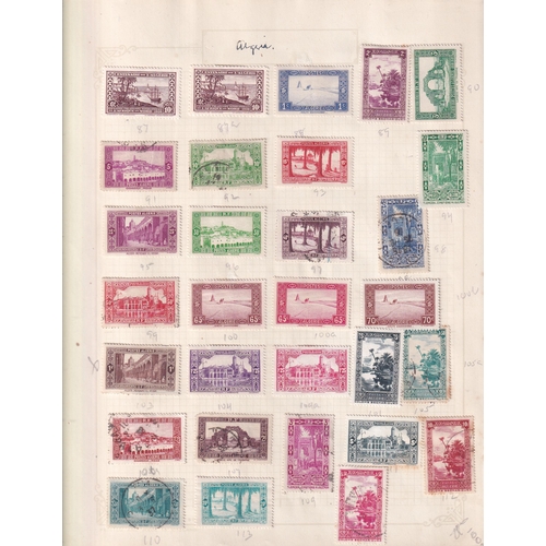 168 - ALGERIA On Old Pages with over 300 different and good mint contents Inc. Sets 1924 ovpt. To 5fr, bet... 