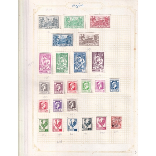 168 - ALGERIA On Old Pages with over 300 different and good mint contents Inc. Sets 1924 ovpt. To 5fr, bet... 