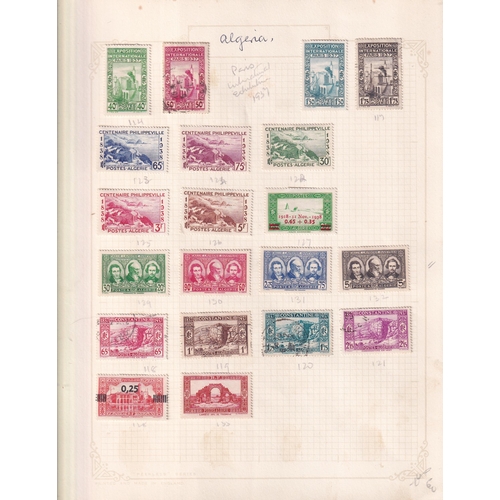 168 - ALGERIA On Old Pages with over 300 different and good mint contents Inc. Sets 1924 ovpt. To 5fr, bet... 