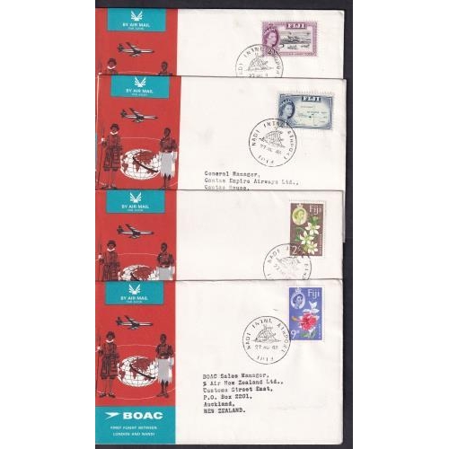 198 - BOAC 1965 Stage Flights from Fiji the set of 7 Covers for Far East and Australasia Stages.  Very fin... 