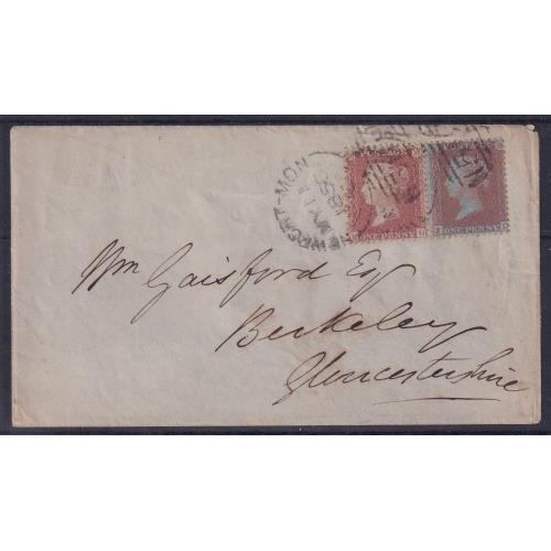 205 - RARE MIXED USAGE OF TWO DIFFERENT PENNY REDS on the same cover with a combination of C6 and C8 nicel... 