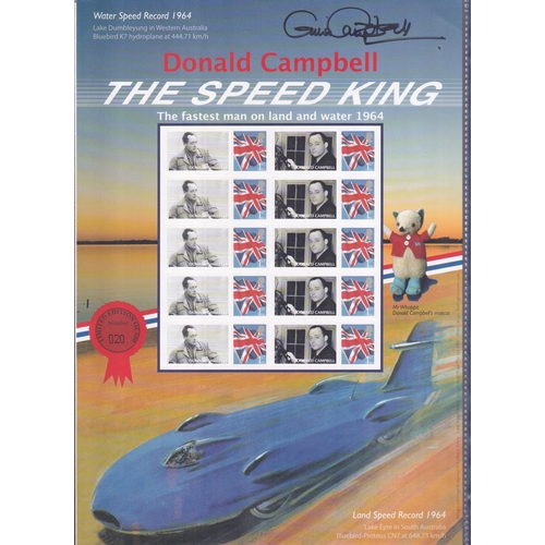 24 - MOTOR RACING 2014 Speed King Smiler Sheet singed by Gina Campbell (Grand-Daughter of Sir Malcolm Cam... 