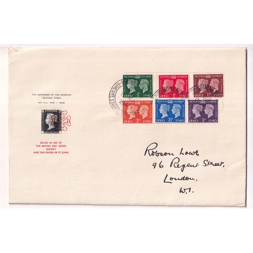 252 - Stamp Centenary issue Inc. Sets on Special Covers (2) with different special Pmks. Other Covers (3) ... 