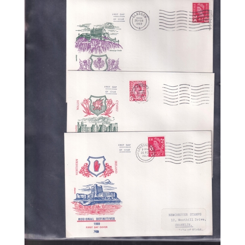 292 - DEFINITIVE FDC with Regionals Pre Decimal 1958/69 - Good lot Inc. 1958 issues on illustrated covers,... 