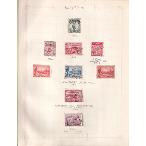 3 - AUSTRALIA useful pickings on Old Pages (109 stamps) mint Kangaroos 6d, 9d, 1/- + 2/-.  1931 Airmail ... 