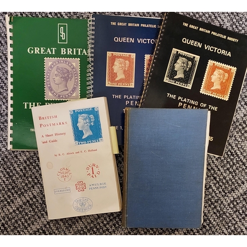 303 - LITERATURE (five items) plating the penny vol I plates 1a to 45 (GBPS), British postmarks (Alcock), ... 