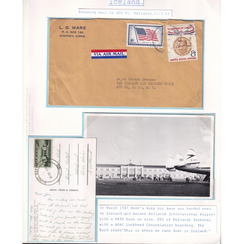 342 - POSTAL HISTORY - Post WWII selected items (65) written up on pages Inc. Naval exercise, Cod War, Exe... 