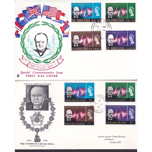 36 - OMNIBUS 1966 Churchill commonwealth issue all on vf illust FDC in pristine unaddr condition also a f... 