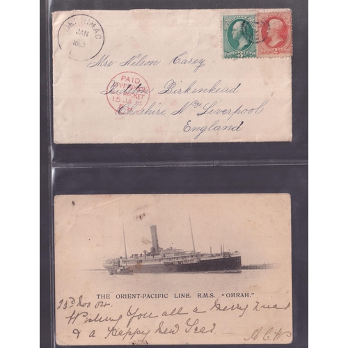 39 - Paquebot & Maritime postal history of the world. Over 60 items inc wallets etc inc Southampton/MB pm... 