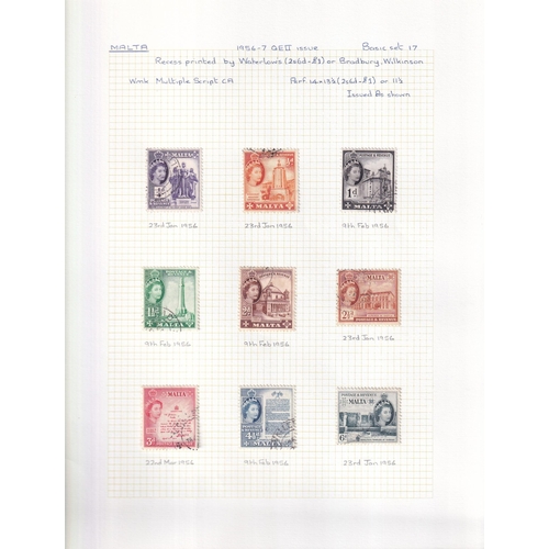 425 - Fine used complete defin sets 1938/65 4 diff KGVI to 10/- (2), QEII to £1 (2). Excellent quality.