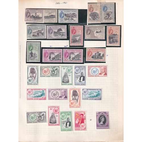 43 - SIERRA LEONE stamp miscellany collectors lot of 100's m & u stamps on pages, packets etc noting 1960... 