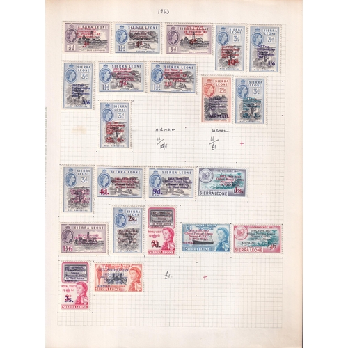 43 - SIERRA LEONE stamp miscellany collectors lot of 100's m & u stamps on pages, packets etc noting 1960... 