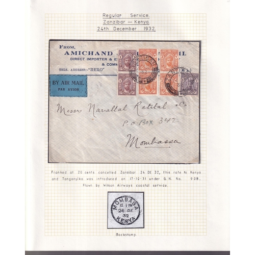 548 - AIR MAIL COVERS to African destinations, incl. 1935 cover to South Africa, 1932 (31st December) cove... 