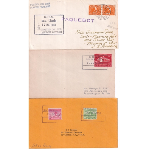 57 - K.N.S.M. LINE ship covers, all franked with a range of issues, cancels from lots of different ships,... 