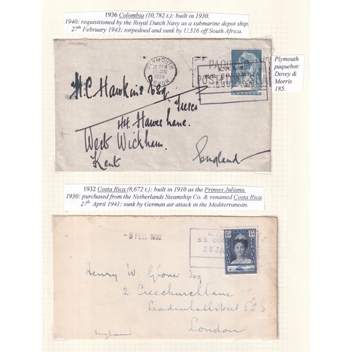 57 - K.N.S.M. LINE ship covers, all franked with a range of issues, cancels from lots of different ships,... 