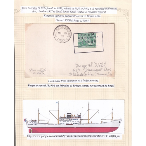 57 - K.N.S.M. LINE ship covers, all franked with a range of issues, cancels from lots of different ships,... 